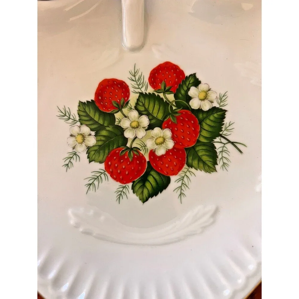 Vintage Gerold Porzellan Bavaria Strawberry Creamer Sugar Bowl Tray Set, West Ge